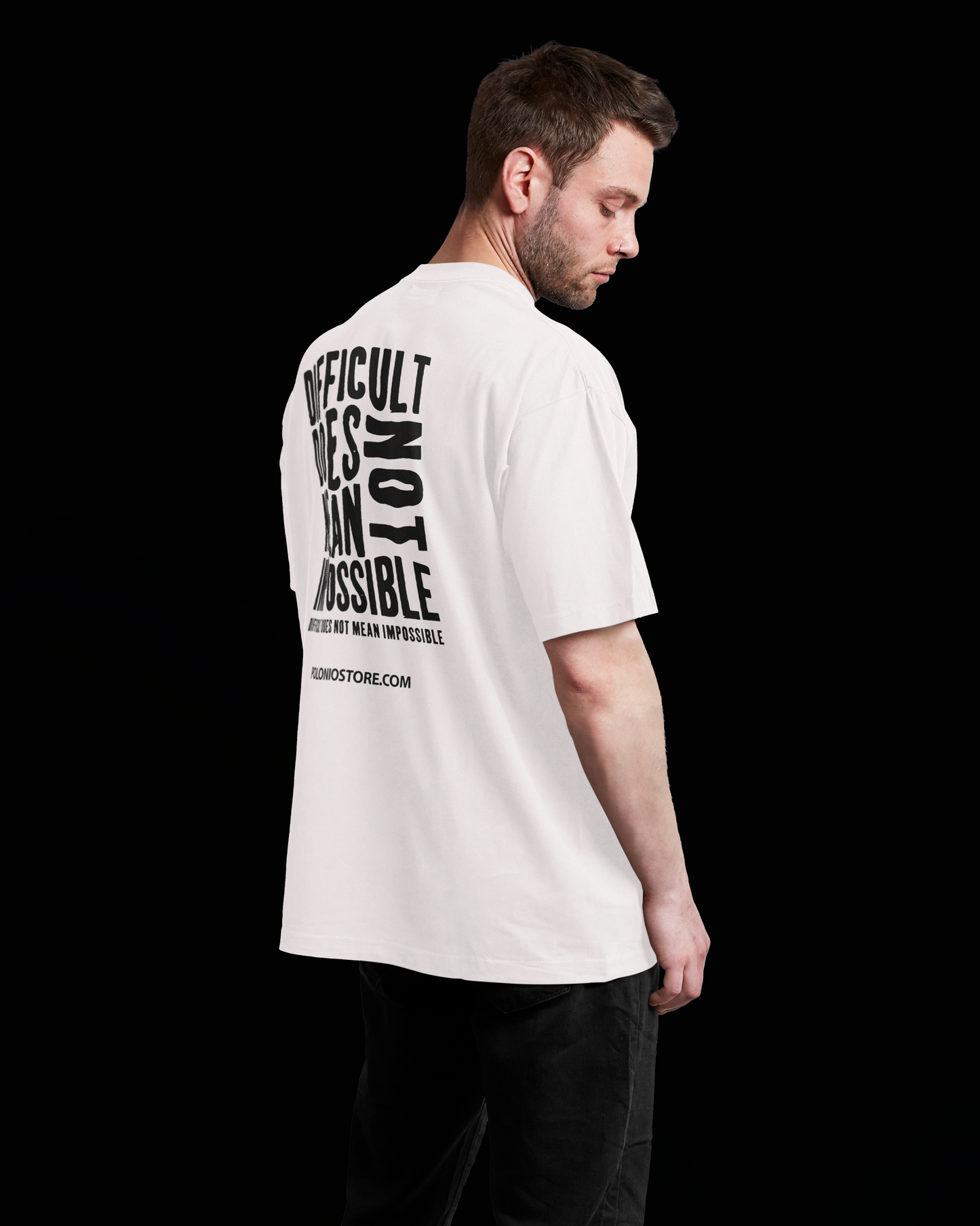 Playera Oversize -white- Difficult Does not mean impossible