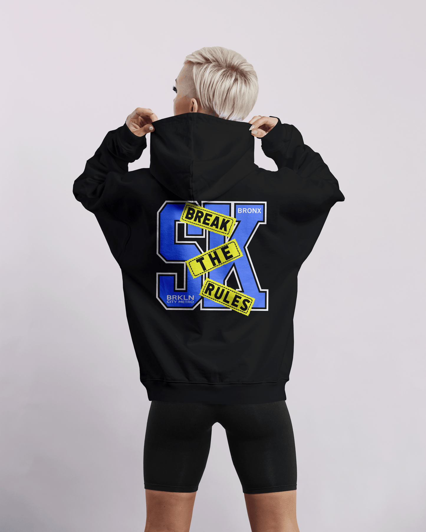 Womens Hoddie -black break the rules