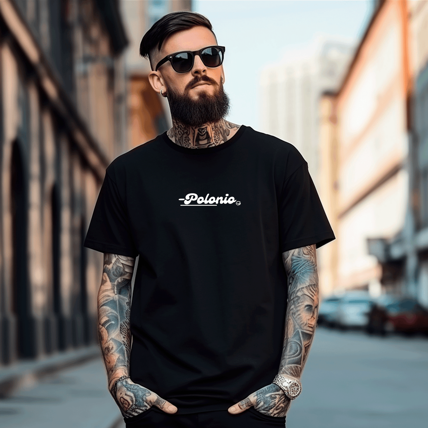 Playera Oversized- black polonio